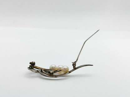 MIKIMOTO Pearl Diameter Approx. 6.0-6.2mm Silver 5.4g Brooch 
