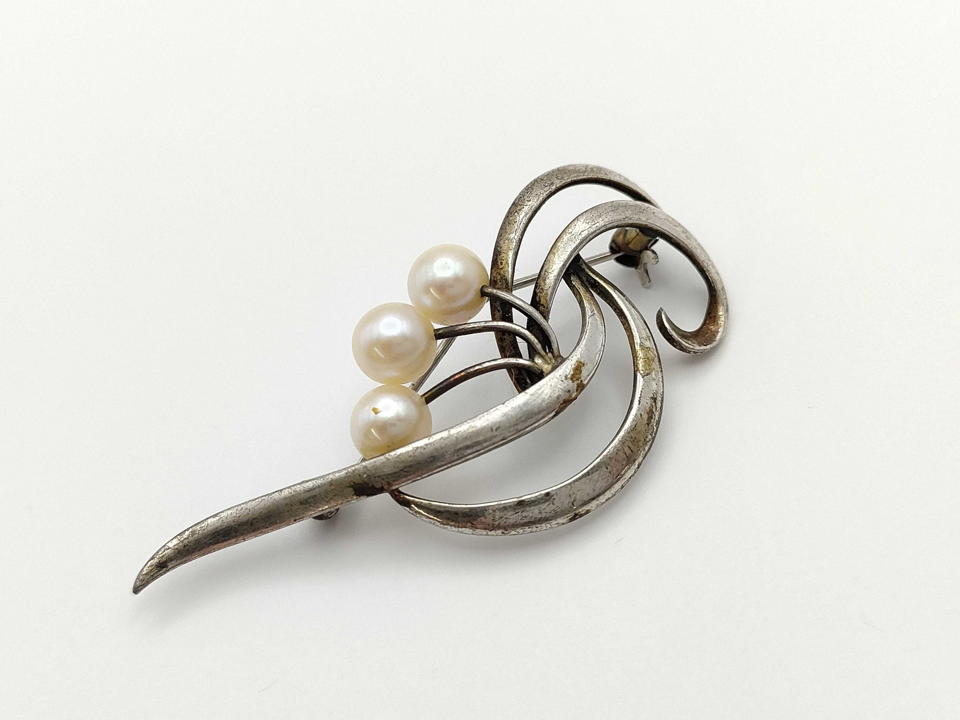 MIKIMOTO Pearl Diameter Approx. 6.0-6.2mm Silver 5.4g Brooch 