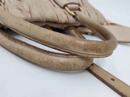 PRADA 2-way shoulder bag, gathered leather bag