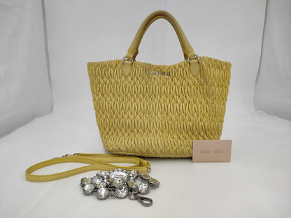 Miu Miu 2-way shoulder bag with nappa crystal and leather handbag