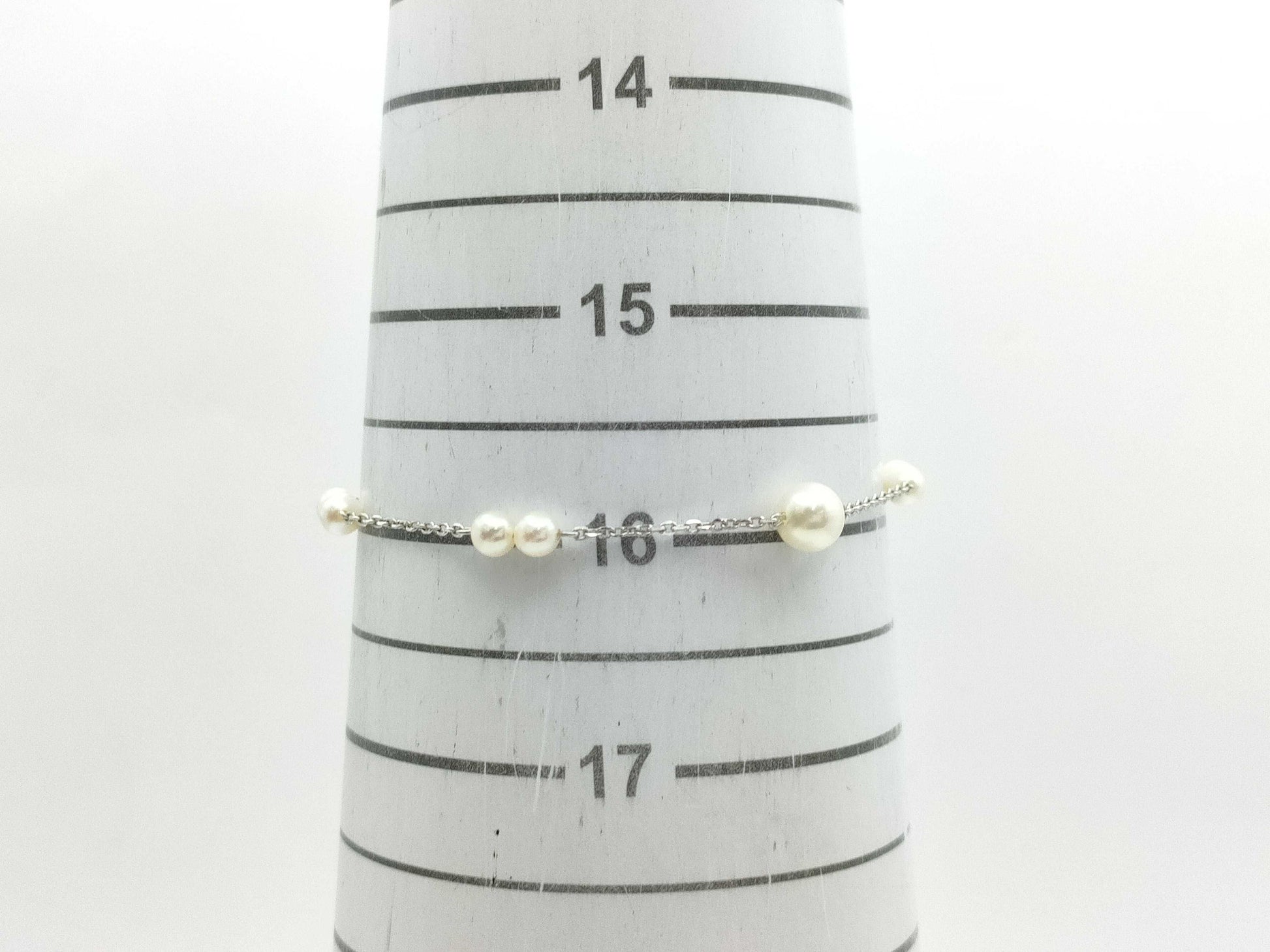 Pearl diameter: Approx. 4.0-6.1mm, 14K gold, 2.2g, Bracelet/Bangle 