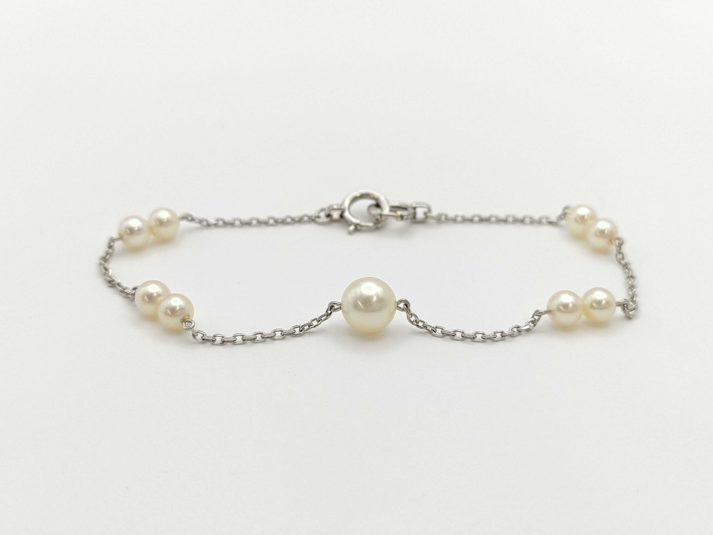 Pearl diameter: Approx. 4.0-6.1mm, 14K gold, 2.2g, Bracelet/Bangle 