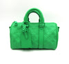 LOUIS VUITTON Keepall Bandouliere 25 M20929 Taurillon Leather Green Name Tag Handbag
