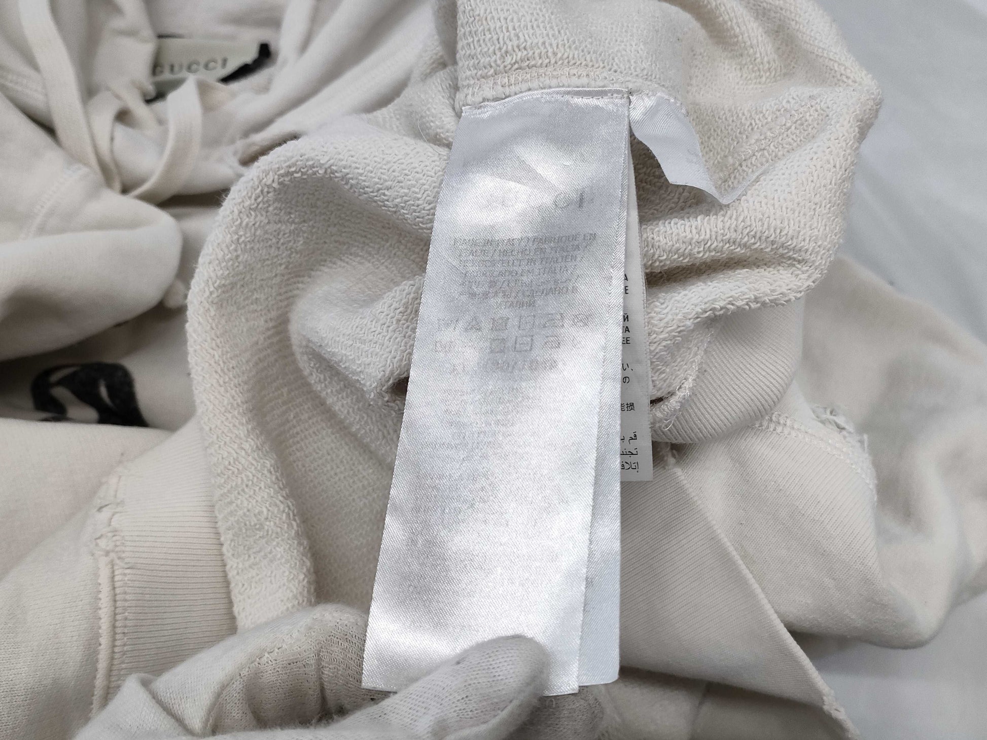 GUCCI think thank distressed hoodie, XL, top