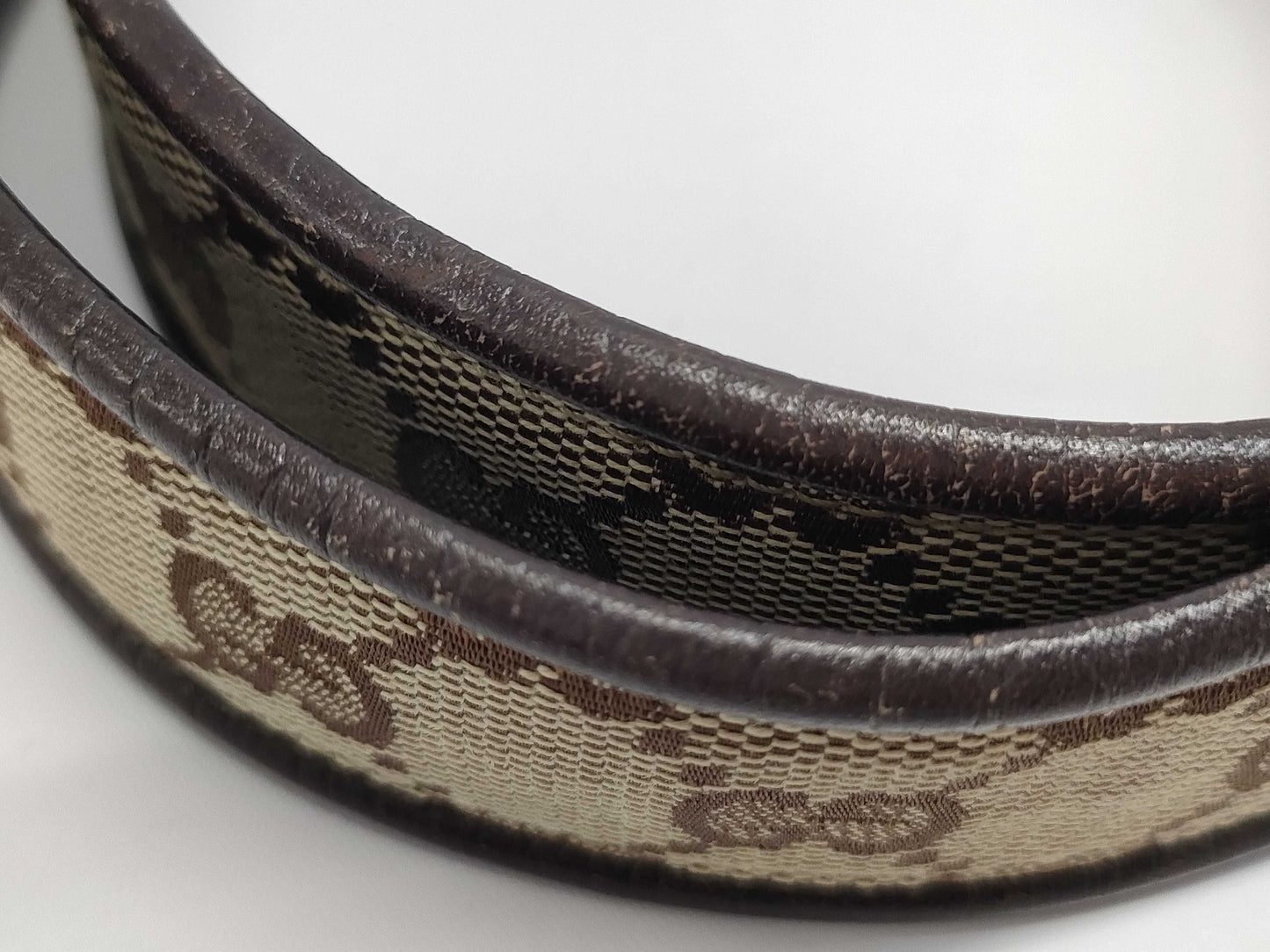 GUCCI GG Canvas Boots Motif Buckle Belt