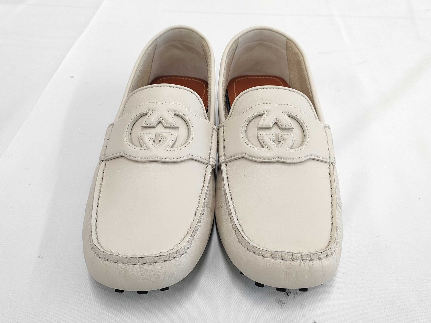 GUCCI Interlocking G Driving Leather Loafers Size 9