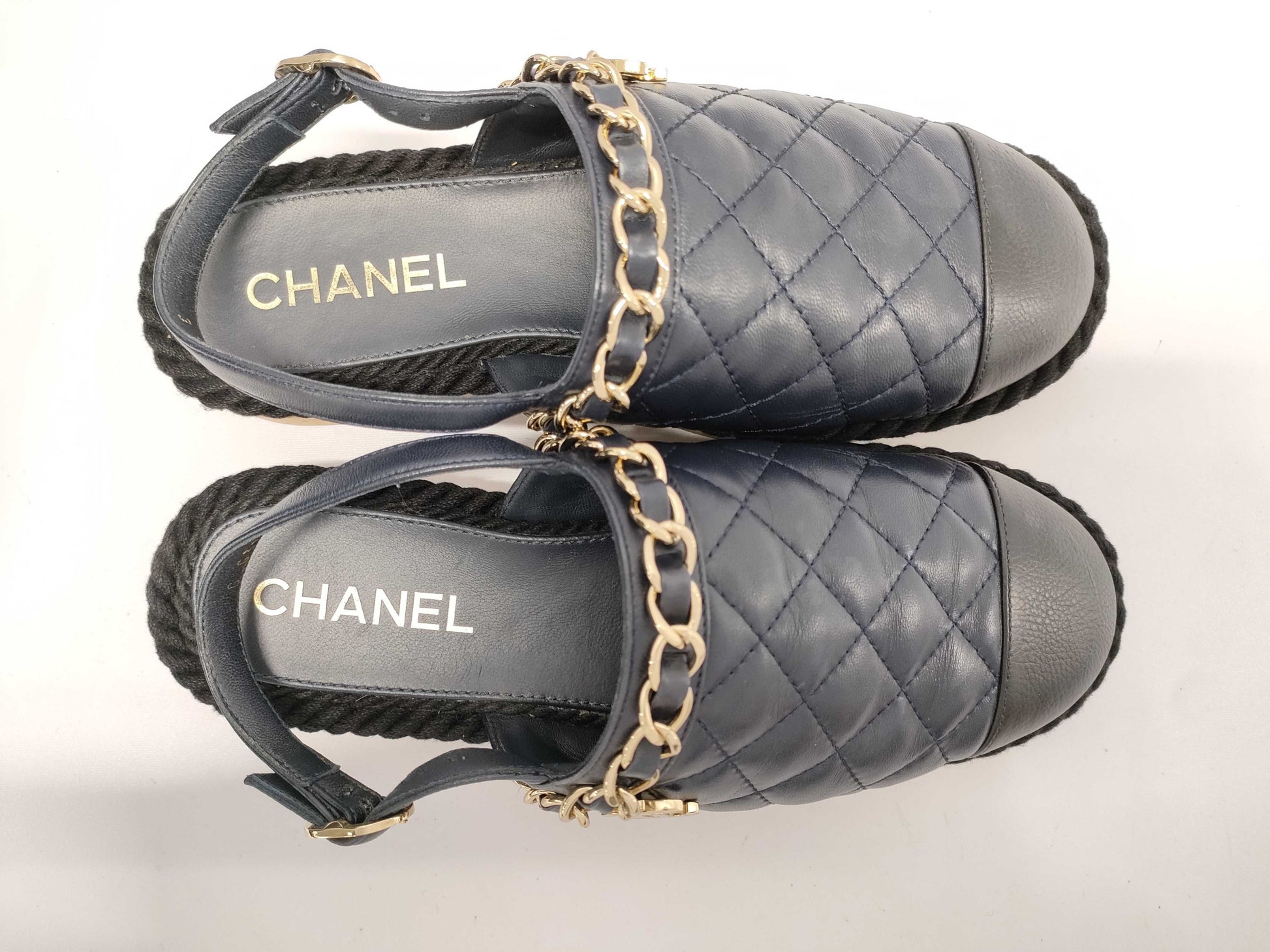 CHANEL Coco Mark Matelasse Slingback Sandals, Size 36