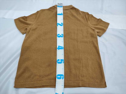 CHANEL Coco Mark Openwork Polo Shirt, Size 44, Tops