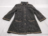 CHANEL Coco Mark Trim Tweed Coat Size 42