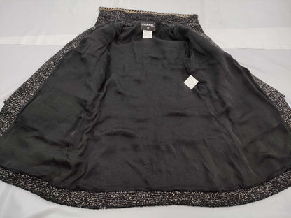 CHANEL Coco Mark Trim Tweed Coat Size 42