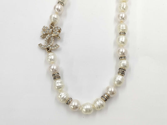 CHANEL Coco Mark Costume Pearl Necklace