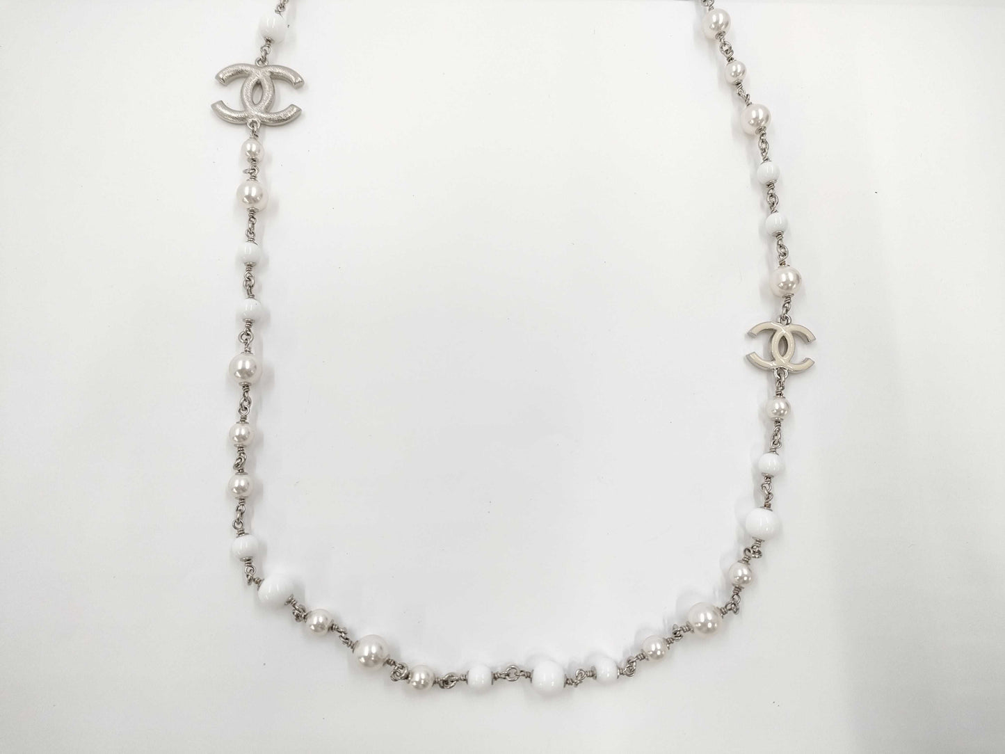 CHANEL Coco Mark Costume Pearl Long Necklace