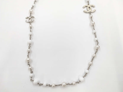 CHANEL Coco Mark Costume Pearl Long Necklace