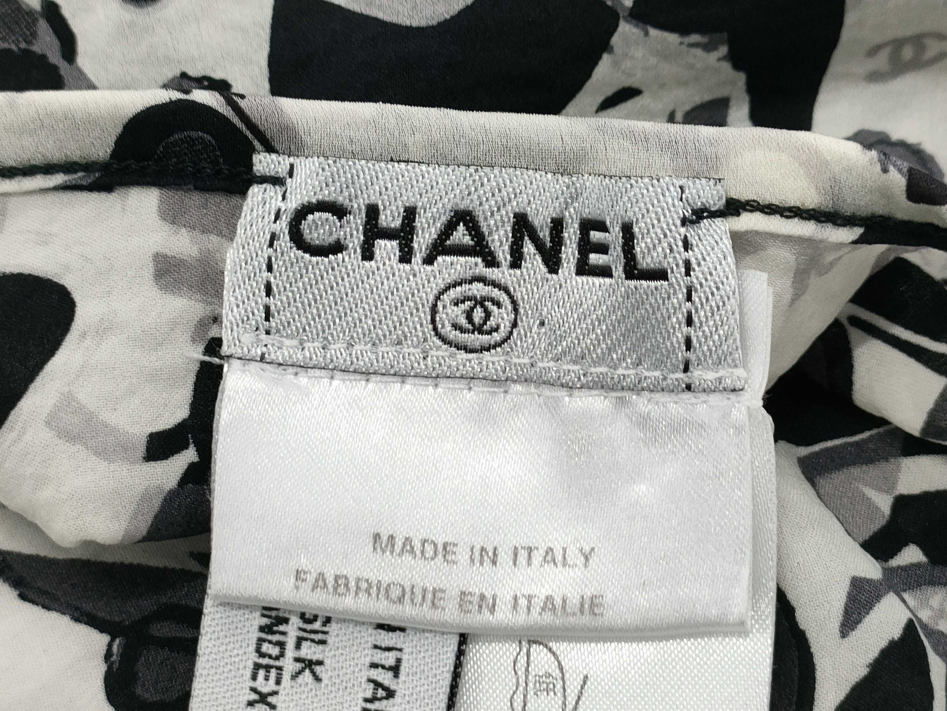 CHANEL Coco Mark Flower Print Silk Camisole, Size 36, Top