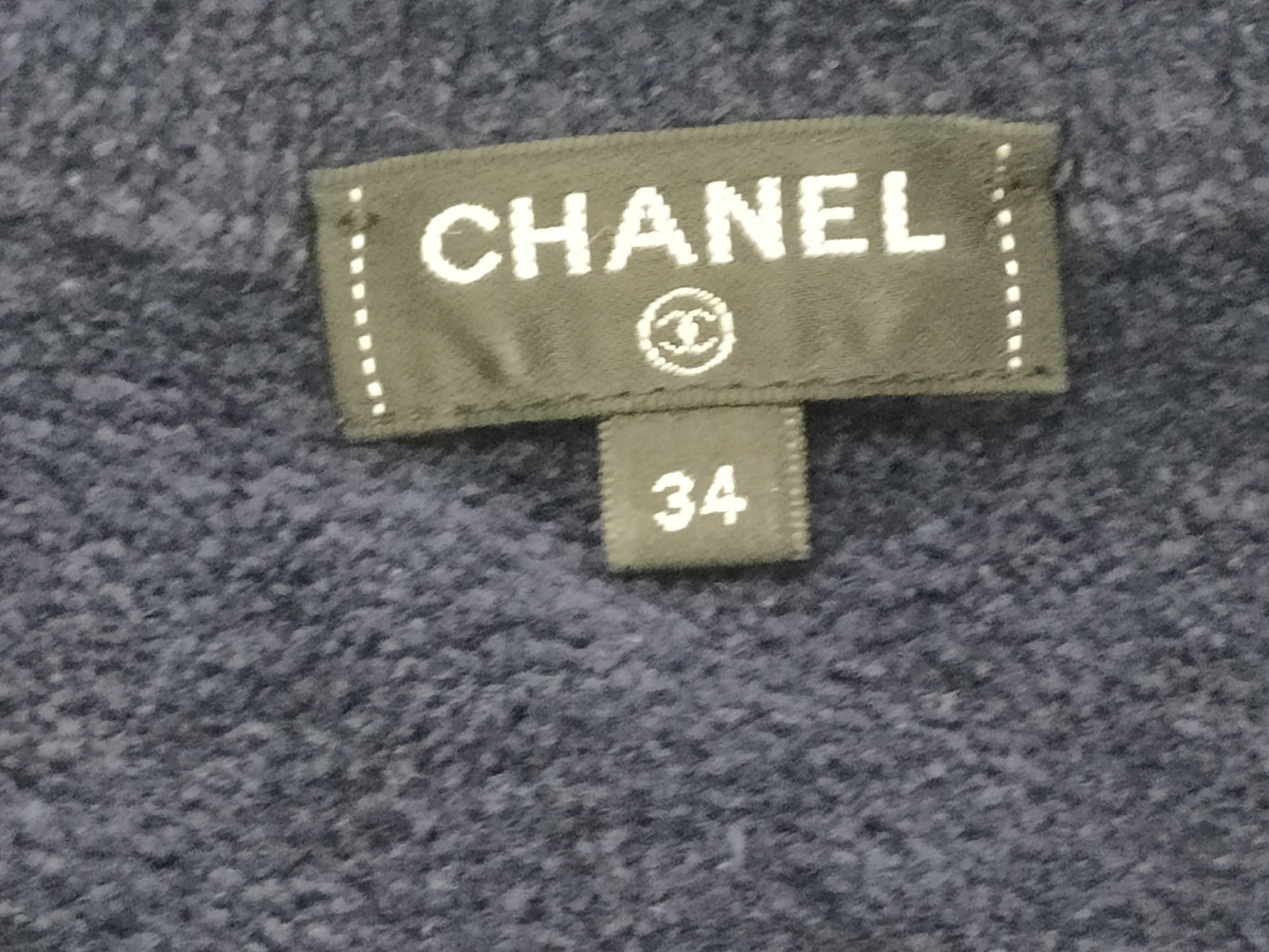CHANEL Coco Mark Chain Stitch Pile Knit Jacket, Size 34