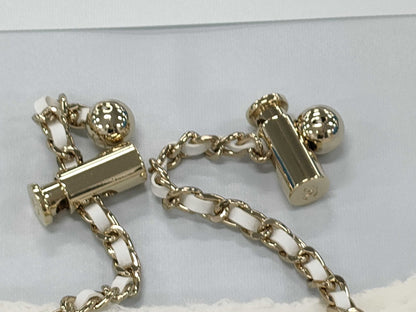 CHANEL Coco Mark Tweed Lace-Up Chain Dress, Size 38