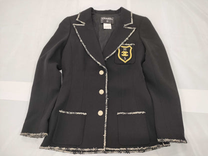 CHANEL Coco Mark Emblem Tailored Jacket Size 40