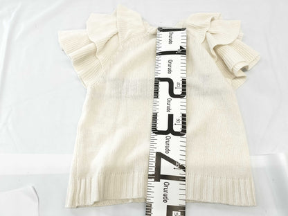 Dior Frill Sleeve Cashmere Knit Top, Size 36
