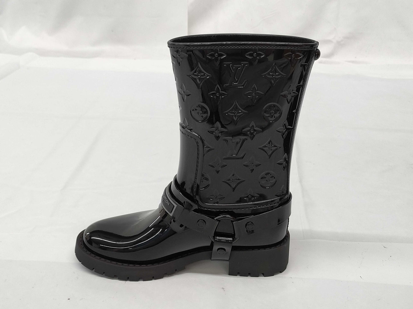 LOUIS VUITTON Drops Flat Half Rain Boots, Size 35