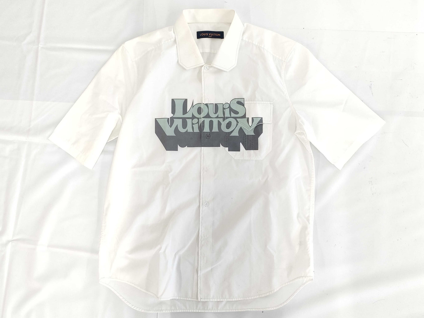 LOUIS VUITTON Logo Graphic Short Sleeve Polo Shirt Size L