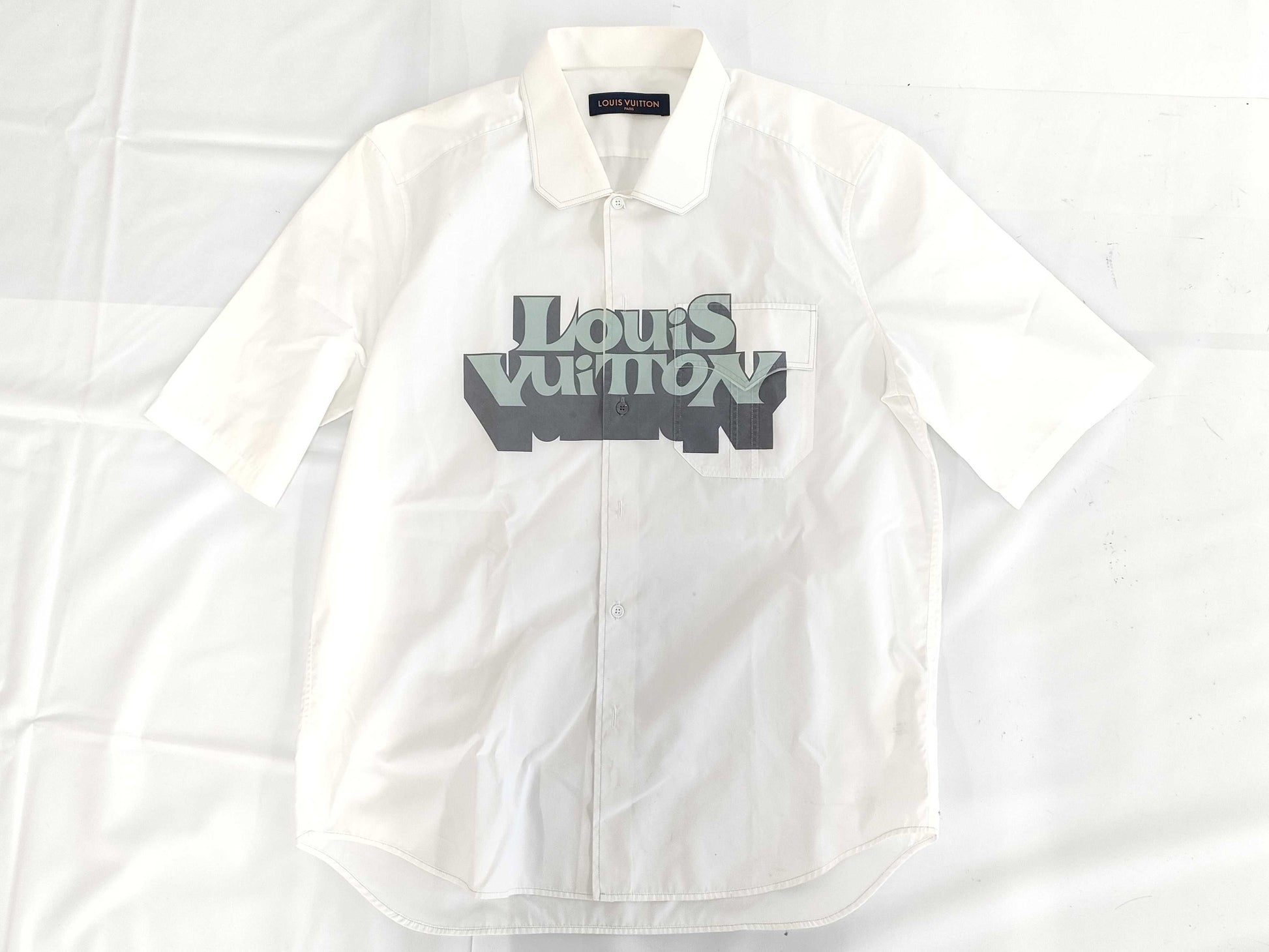 LOUIS VUITTON Logo Graphic Short Sleeve Polo Shirt Size L