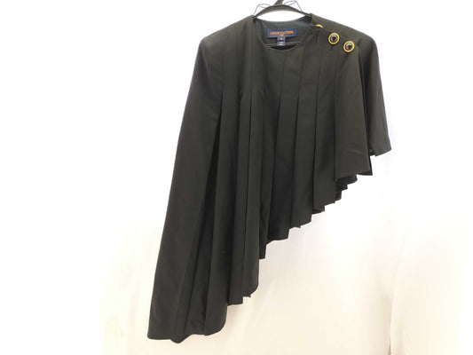 LOUIS VUITTON Asymmetrical Pleated Cape Jacket
