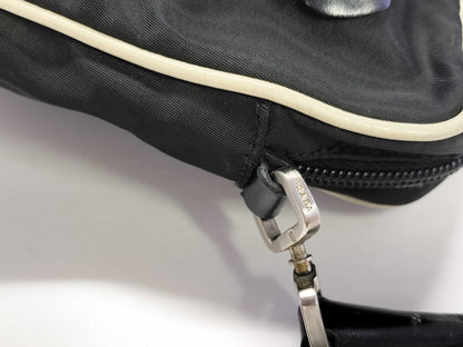 PRADA Nylon Flower Brooch Handbag