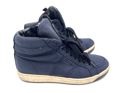 PRADA 3T 6186 High-Top Navy Sneakers, Size 38 1/2