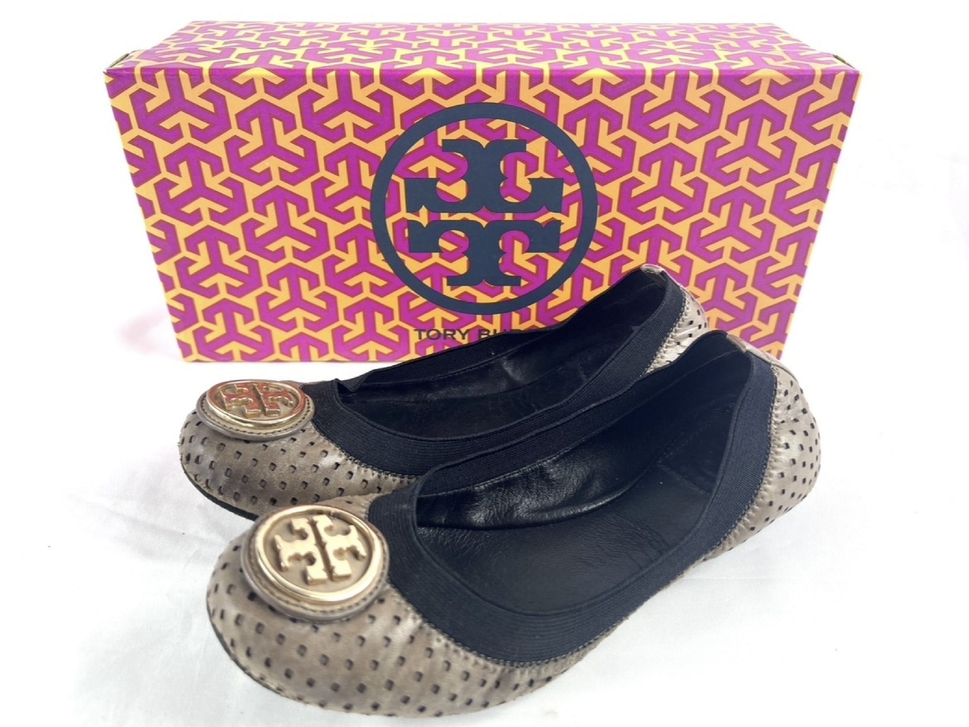 Tory Burch Ballet Flats, Beige, Size 5.5, Pumps