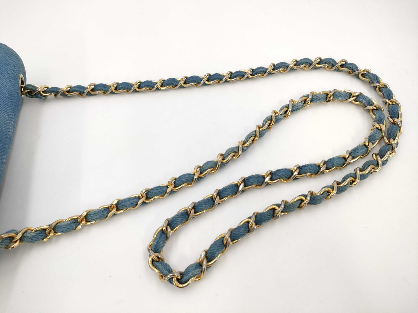 CHANEL Denim Mini Matelasse Shoulder Bag