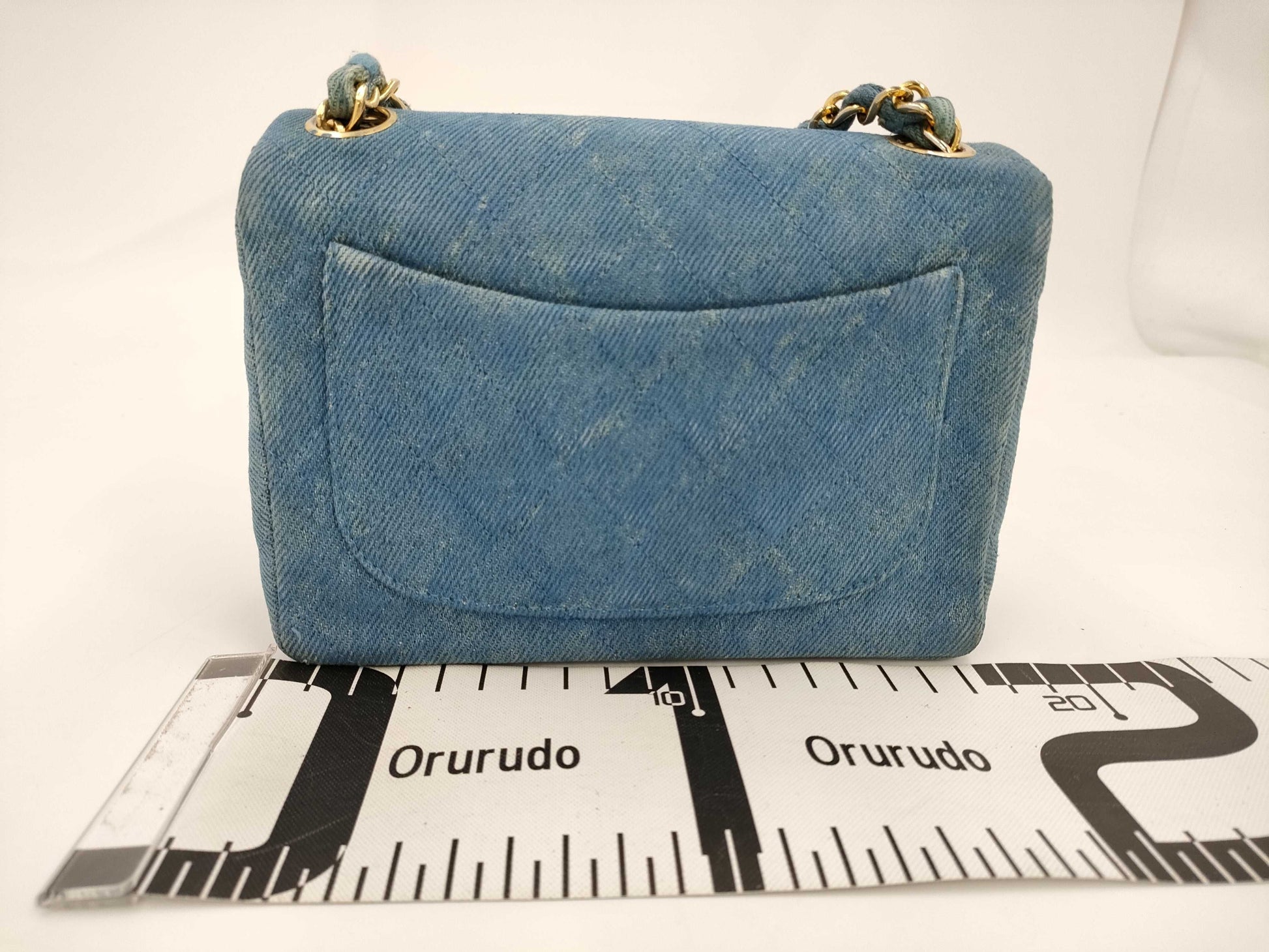 CHANEL Denim Mini Matelasse Shoulder Bag