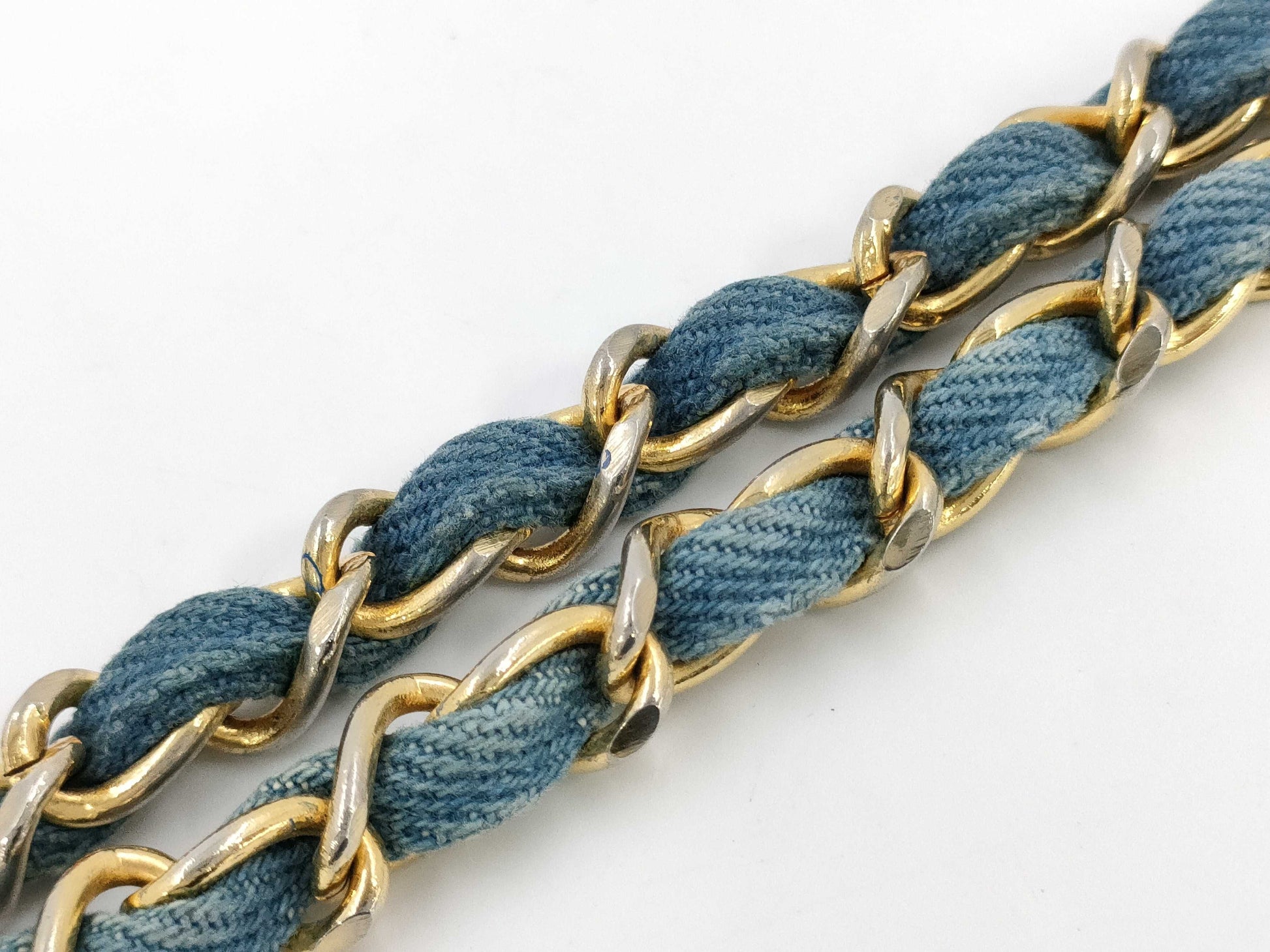 CHANEL Denim Mini Matelasse Shoulder Bag