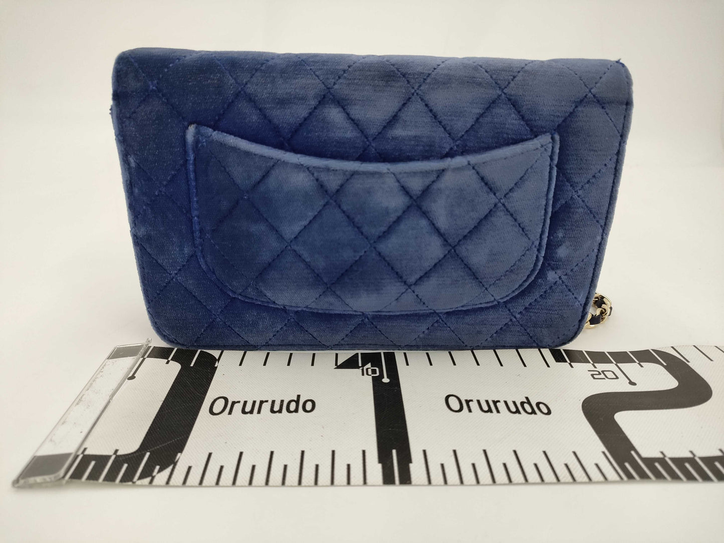 CHANEL Velour Chain Wallet Shoulder Bag