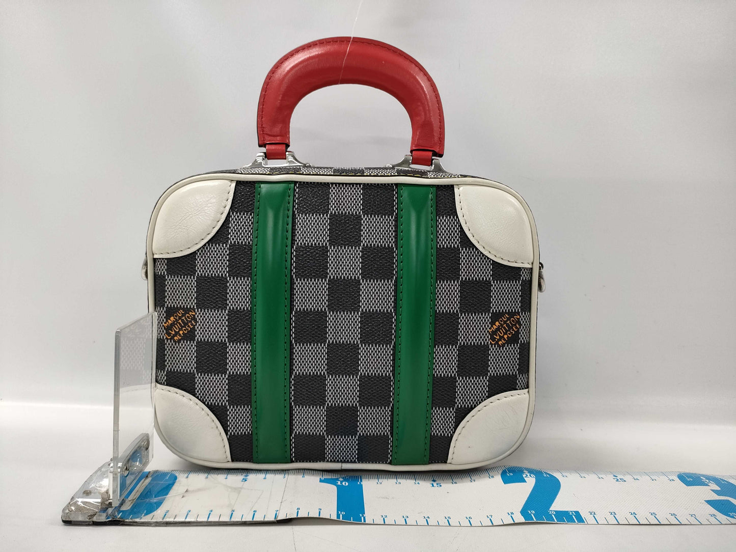 LOUIS VUITTON Valisette BB Damier Shoulder Bag N40233 Gray Multicolor with Silver Hardware, PVC Leather, RI2199 Handbag