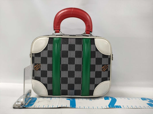 LOUIS VUITTON Valisette BB Damier Shoulder Bag N40233 Gray Multicolor with Silver Hardware, PVC Leather, RI2199 Handbag