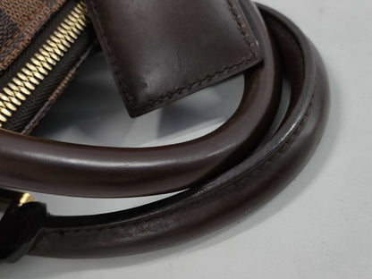 LOUIS VUITTON Rivera GM Damier Ebene Boston Bag N41432 Brown with Gold Hardware, PVC Leather, AR1001 Boston Bag