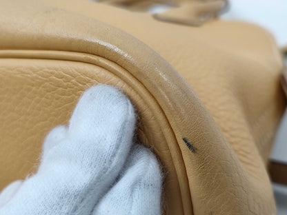 HERMES ) HERMES Bolide 31 Taurillon Clemence Leather Handbag with H Stamp and Gold Hardware