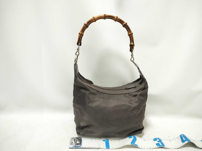 GUCCI Bamboo GUCCI Bamboo Nylon One-Shoulder Bag Brown Nylon Shoulder Bag