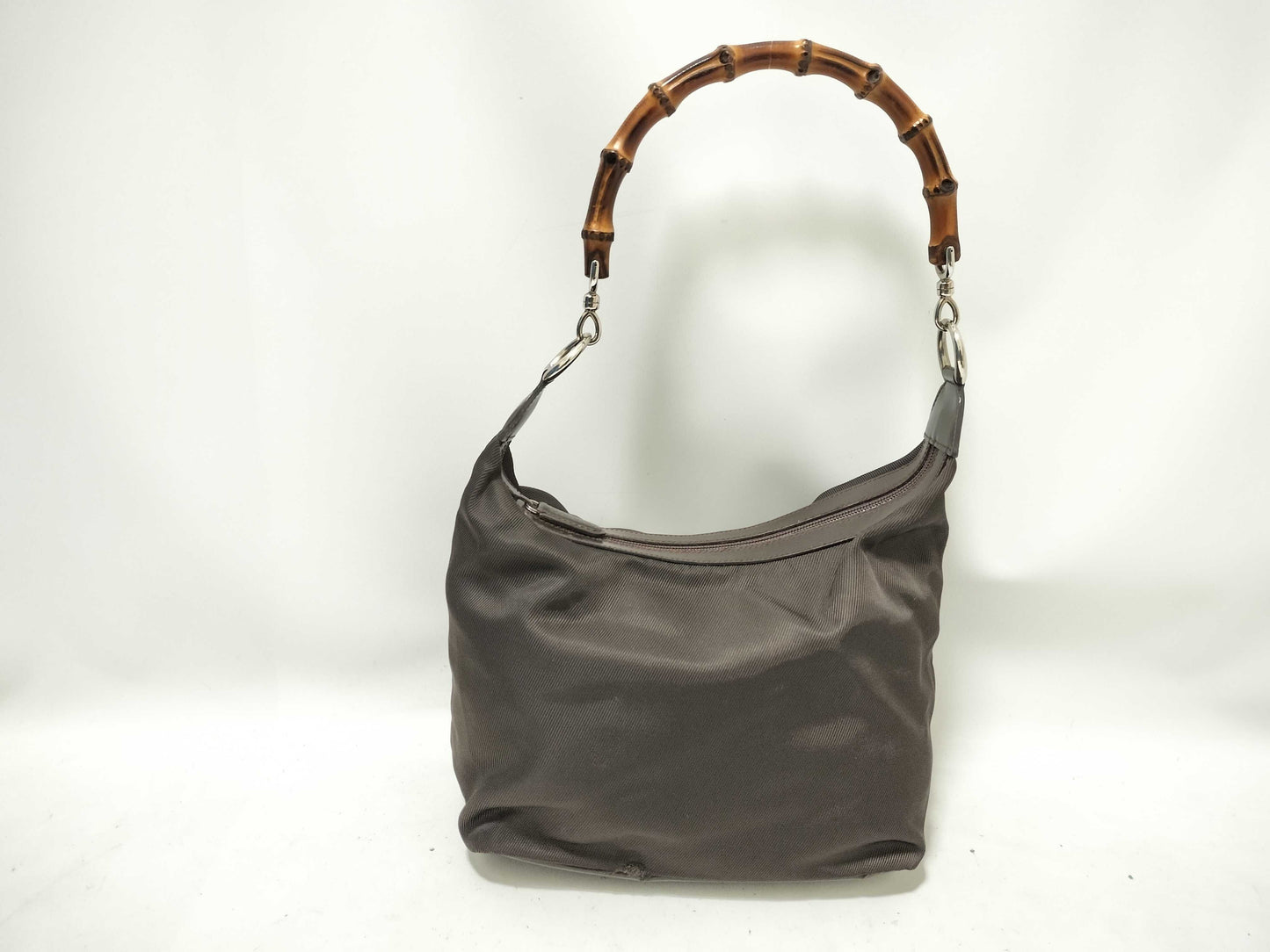 GUCCI Bamboo GUCCI Bamboo Nylon One-Shoulder Bag Brown Nylon Shoulder Bag