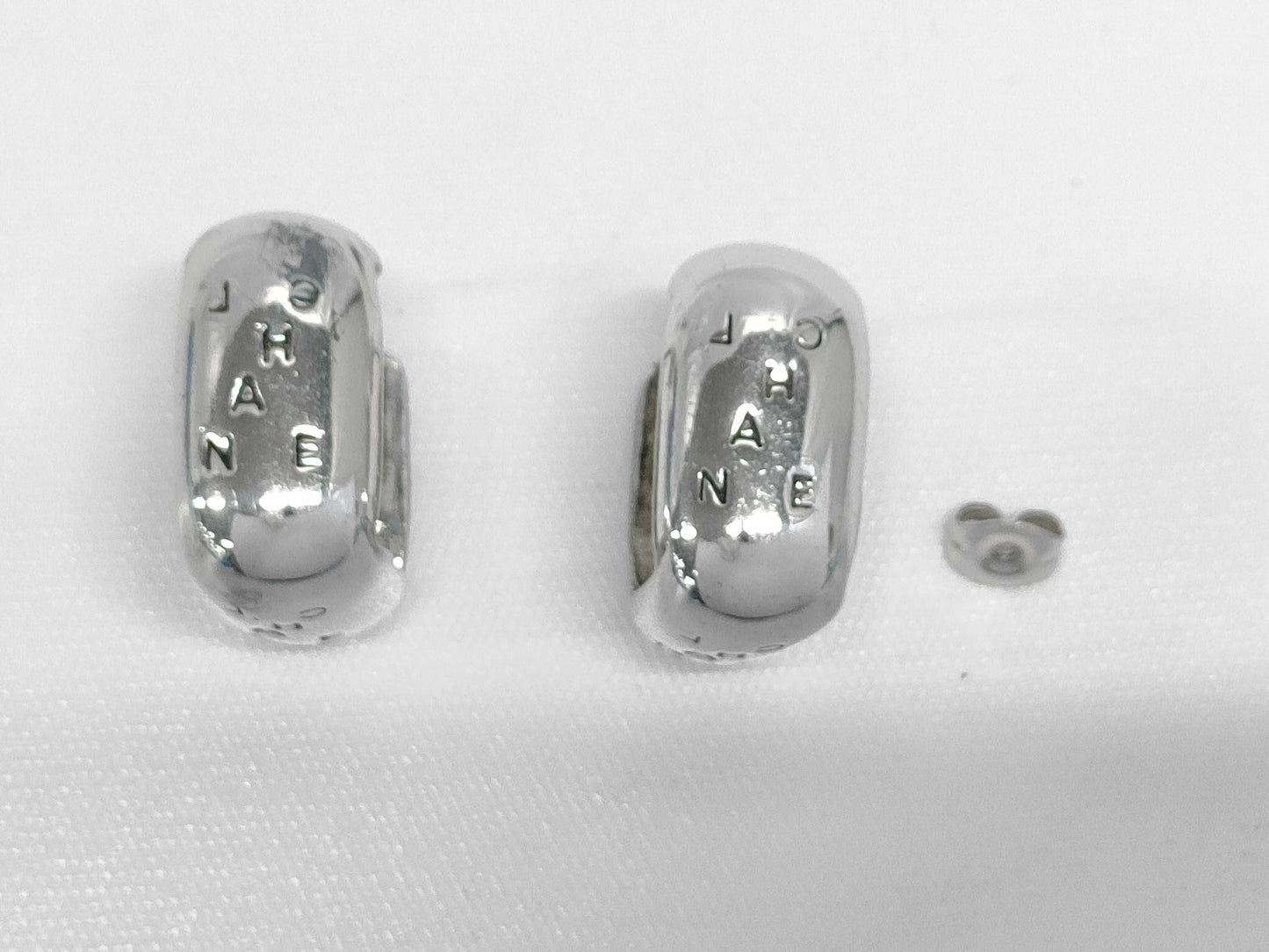 CHANEL CHANEL Silver 925 Logo Earrings 14.0g