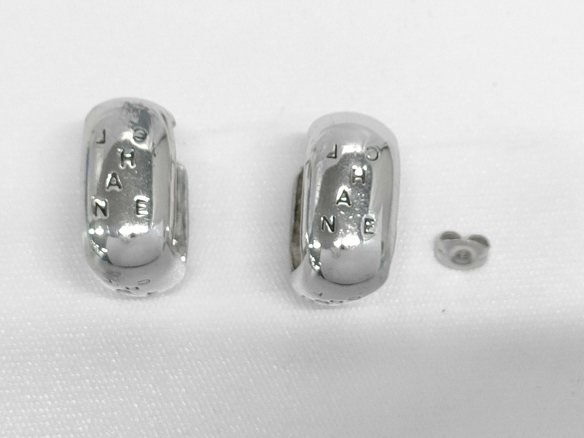 CHANEL CHANEL Silver 925 Logo Earrings 14.0g