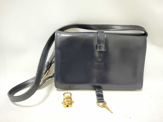 CELINE CELINE Leather Shoulder Bag Black Shoulder Bag