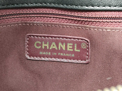 CHANEL Matelasse Lambskin Chain Tote Bag, Black, G Hardware, 23107851