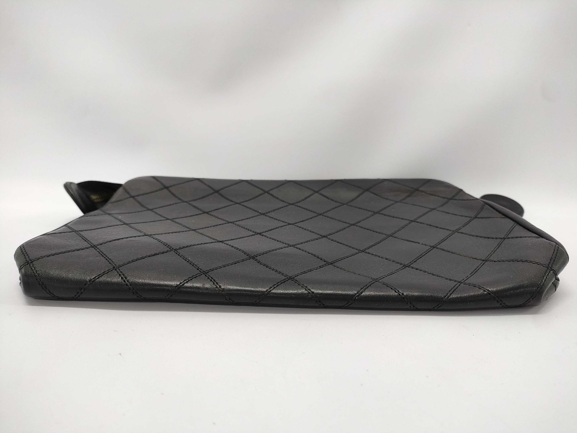 CHANEL Matelasse Bicolore Lambskin Black Clutch Bag