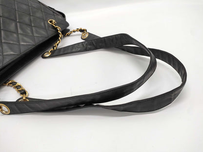 CHANEL Matelasse Chain Shoulder Bag, BC Grade, Seal Included, No. 3, Warranty Card Included, Black Tote Bag