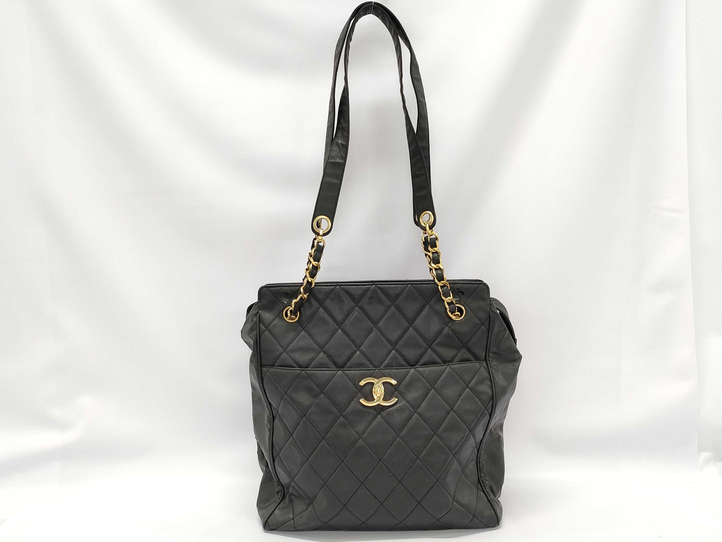 CHANEL Matelasse Chain Shoulder Bag, BC Grade, Seal Included, No. 3, Warranty Card Included, Black Tote Bag