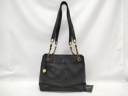 CHANEL Matelasse Shoulder Bag, Chain Shoulder Bag, Lambskin, Black, with Seal Marks, Grade B