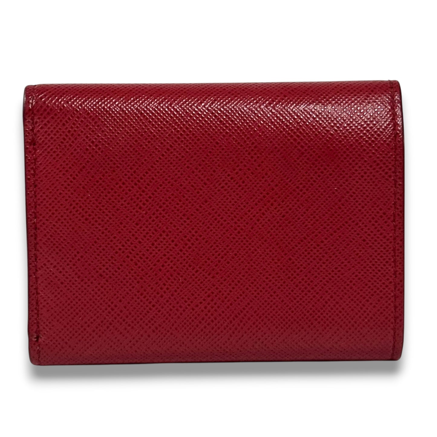 PRADA Saffiano Metal Lettering Logo Tri-fold Wallet, Compact FOUCO, W10cm x H7cm x D3cm