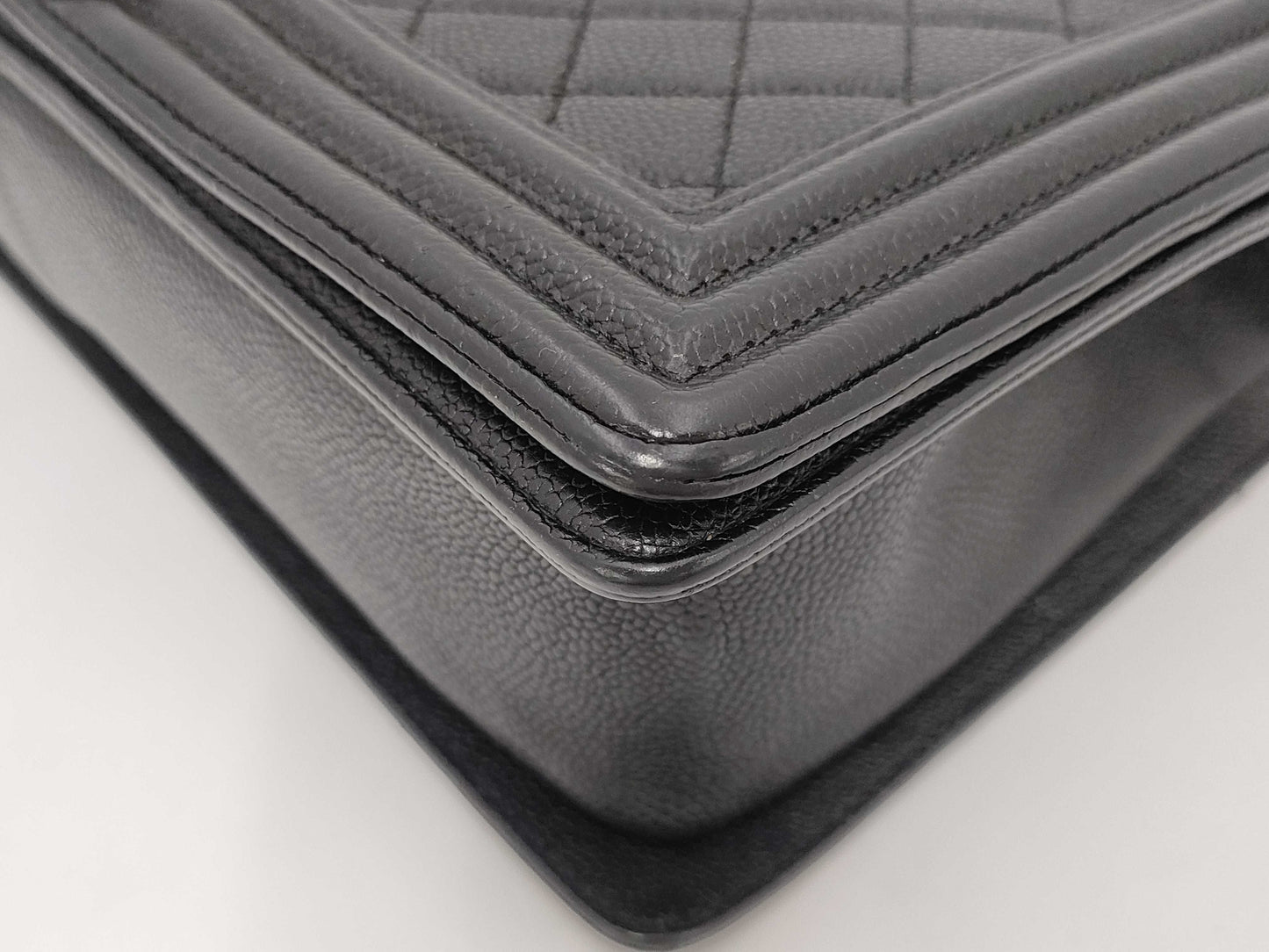 CHANEL Boy Chanel Caviar Leather Chain Shoulder Bag, Black, No. 23