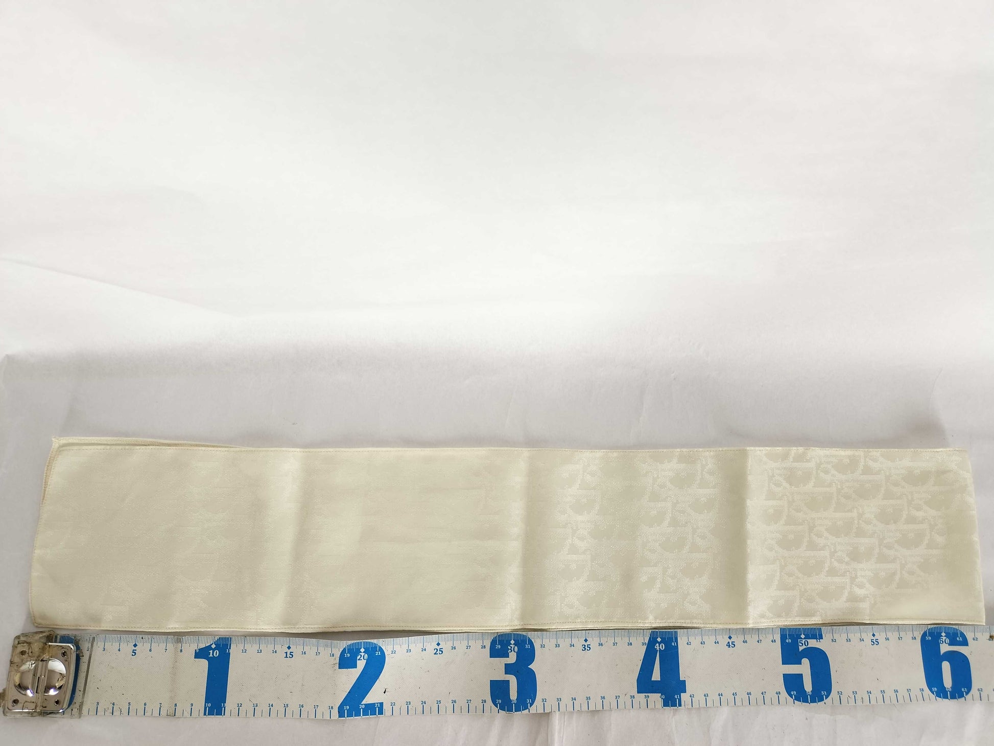 Dior Trotter Trotter Scarf with Ribbon Tie, Silk, White